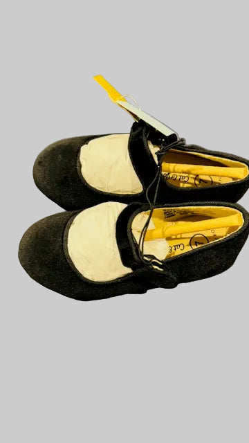 Cat & Jack Toddler Girls Andy Ballet Flats Black Flocked Outsole- 7