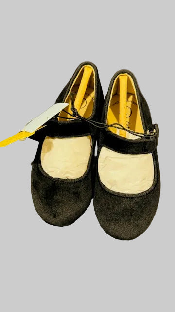 Cat & Jack Toddler Girls Andy Ballet Flats Black Flocked Outsole- 7
