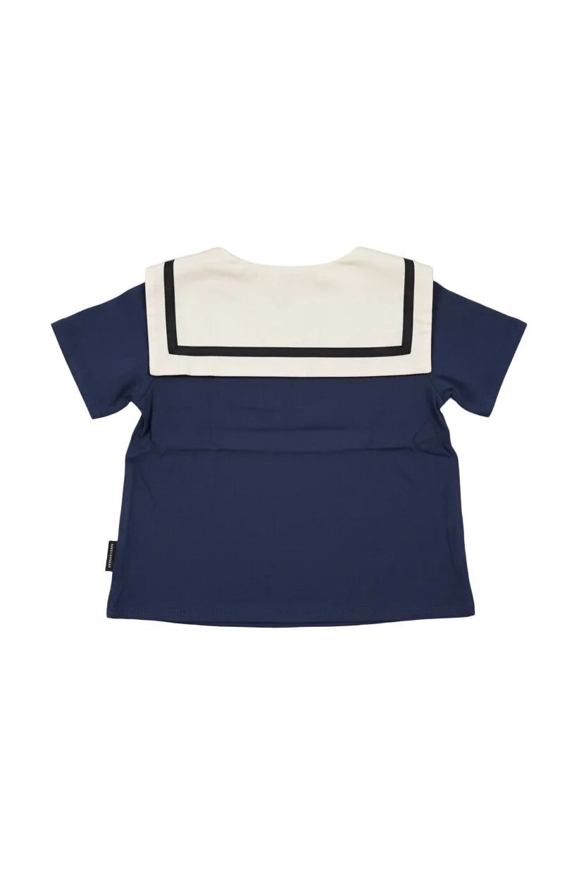 Girls Sailor Collar Button Front Top and Elastic Waist Shorts - CHOOSE SIZE