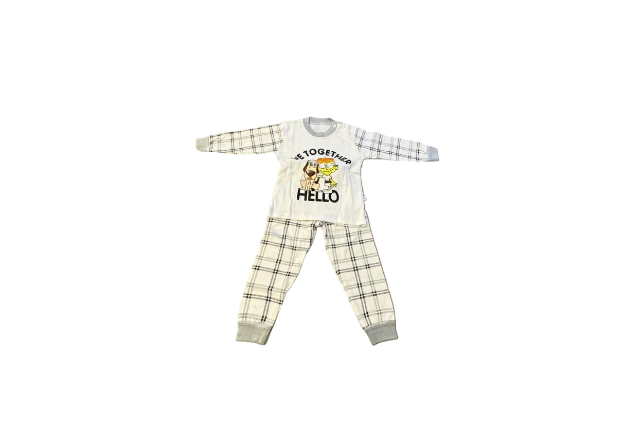 Kids Pajamas set 100% printed Cotton Sleepwear - Size 2T