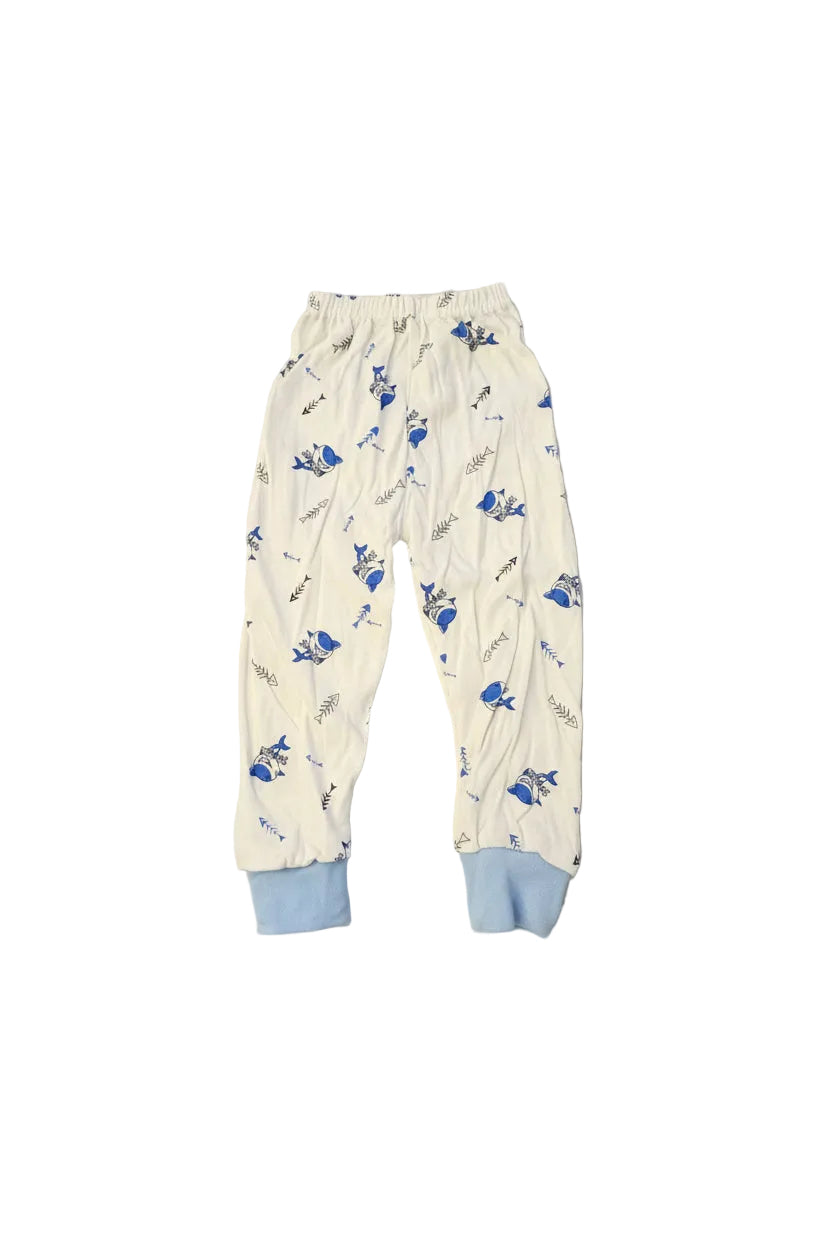Kids Pajamas set 100% Printed Cotton Sleepwear Shark Print - Size 12M
