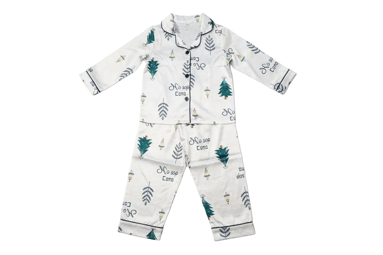 2 Pieces Toddler's Satin Silk Long Sleeve Pajamas sets - Size 3T