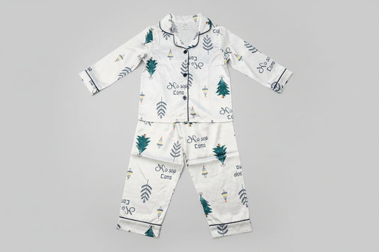 2 Pieces Toddler's Satin Silk Long Sleeve Pajamas sets - Size 3T