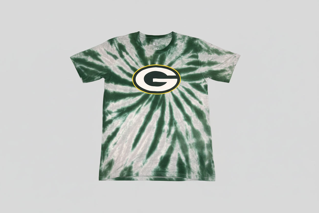 NFL Team Green Bay Packers Football Youth Crew Neck T-Shirt  tie dye Hunter