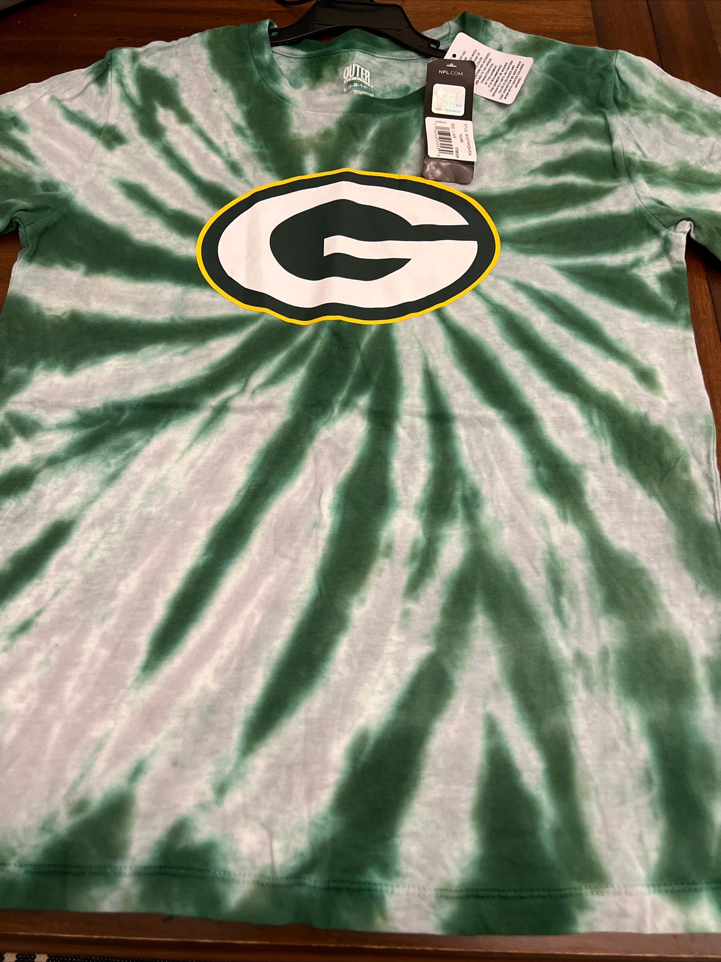 NFL Team Green Bay Packers Football Youth Crew Neck T-Shirt  tie dye Hunter