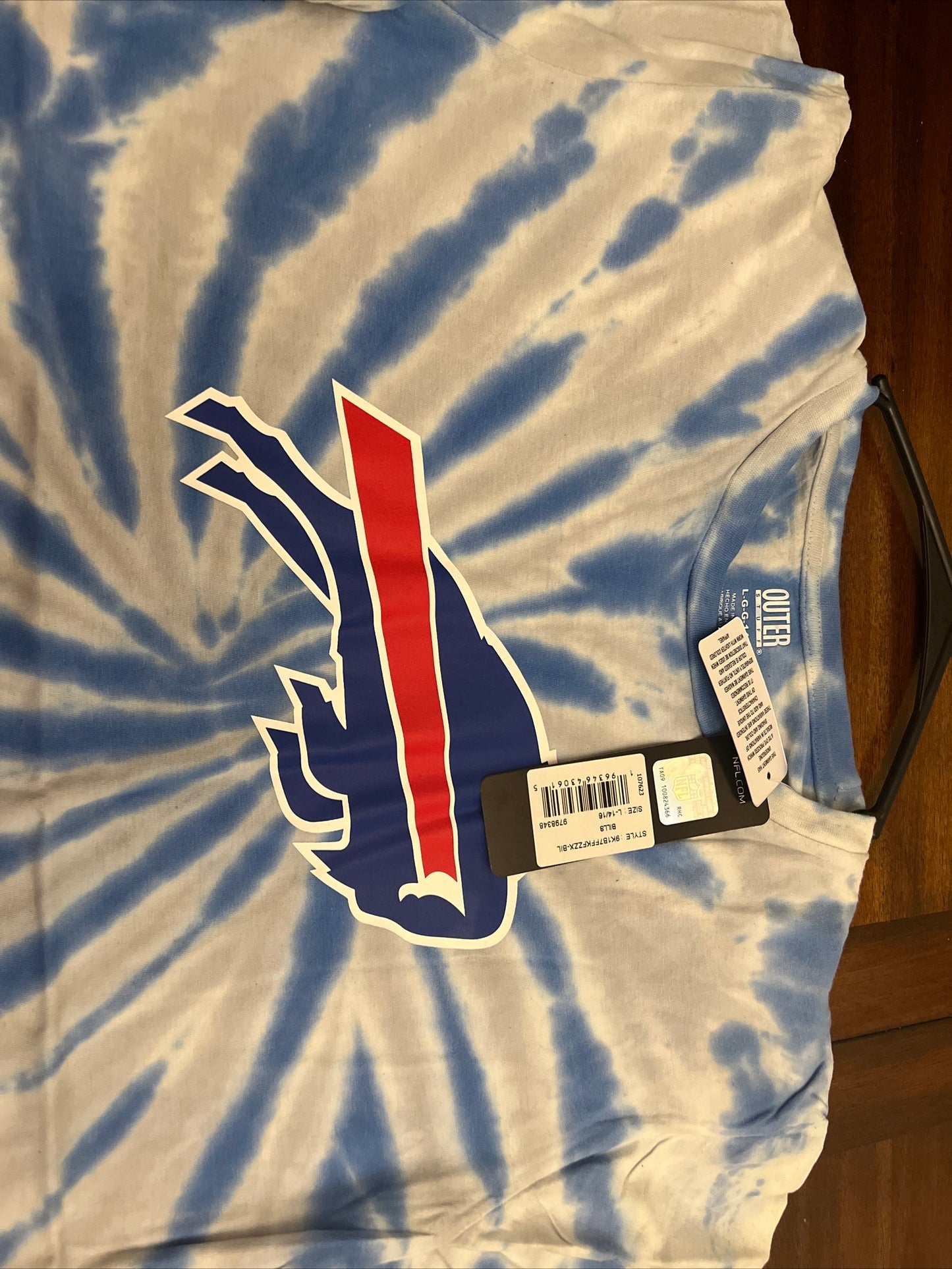Buffalo Bills NFL  Team Logo Royal Youth Tie Dye Short Sleeve Crew Neck  T-Shirt