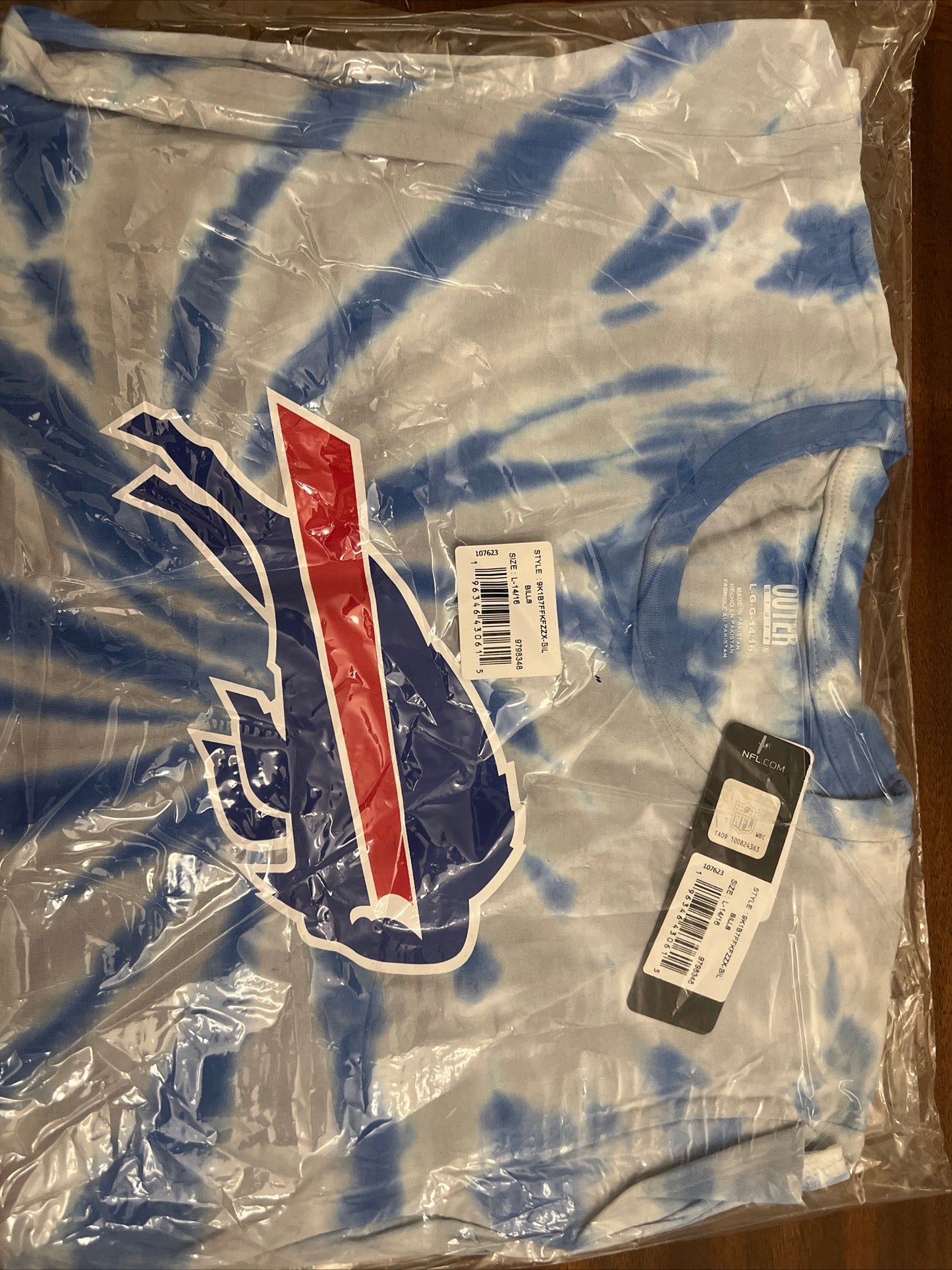 Buffalo Bills NFL  Team Logo Royal Youth Tie Dye Short Sleeve Crew Neck  T-Shirt