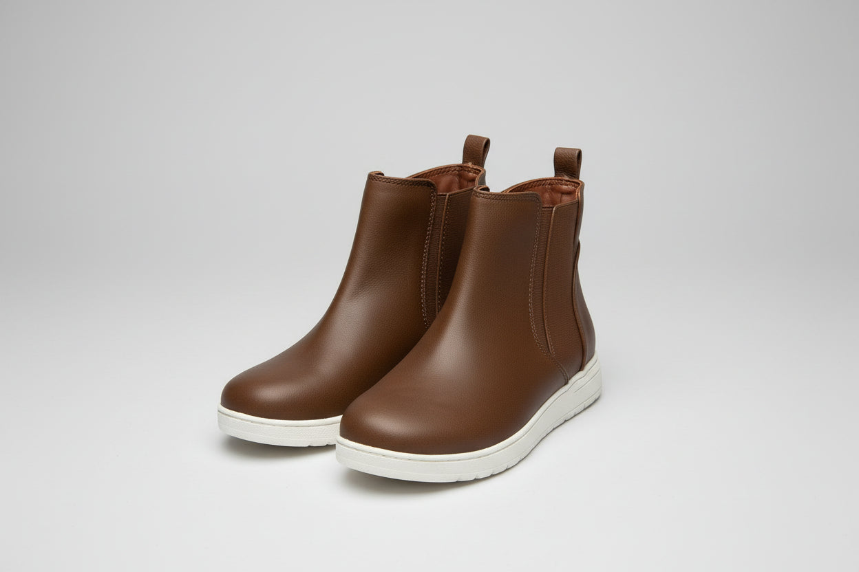 Cat & Jack Boys' Abram Sneaker Boots, Side Zipper, Faux Leather Brown