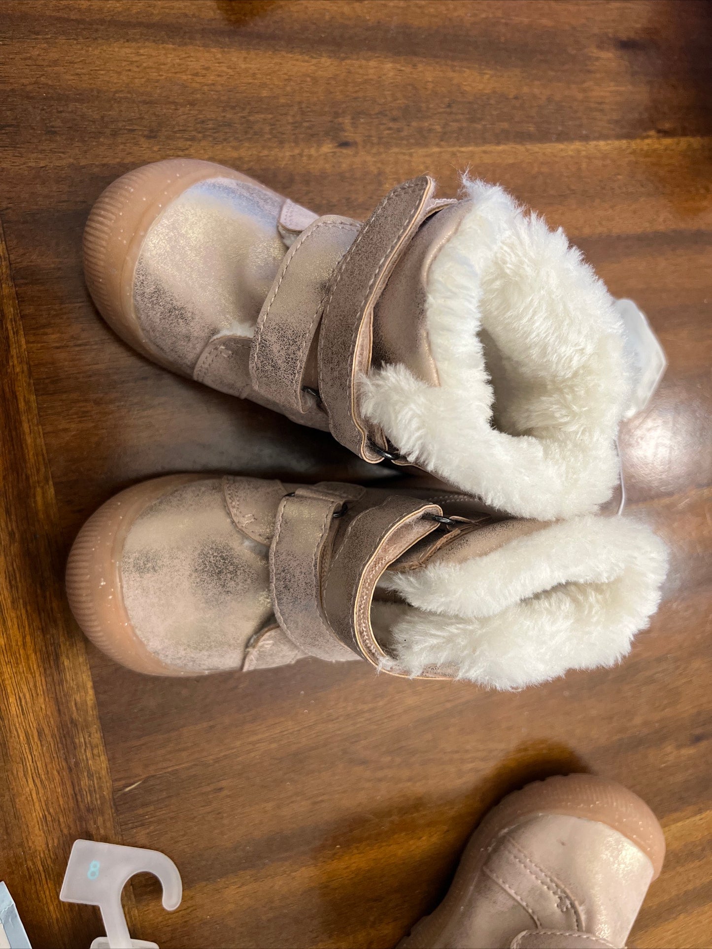 Toddler Girl’s ELI Winter Fur Shearling Lined Treaded Boots- Pink