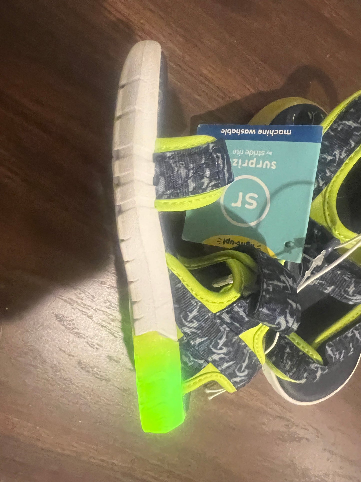 Surprize by Stride Rite Boys' Lumos Green/ Blue Light-Up Sandals