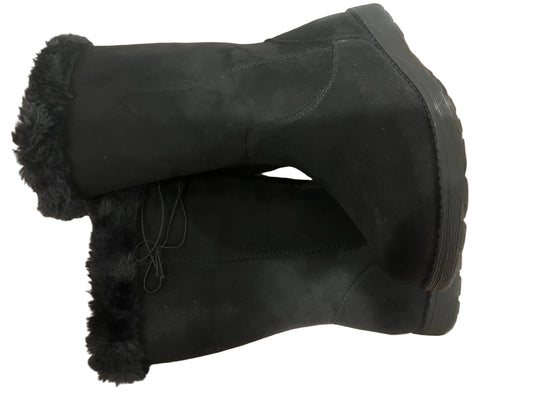 Cat & Jack Girl's Nina Zipper Slip-On Shearling Style Boots Black - Size 1