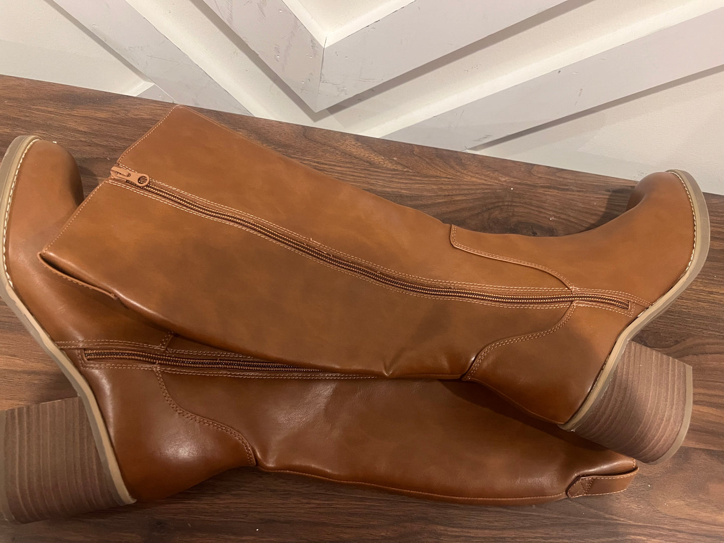 Women's Cognac Tatiana Brown 2.5" Tall Heel Riding Boots