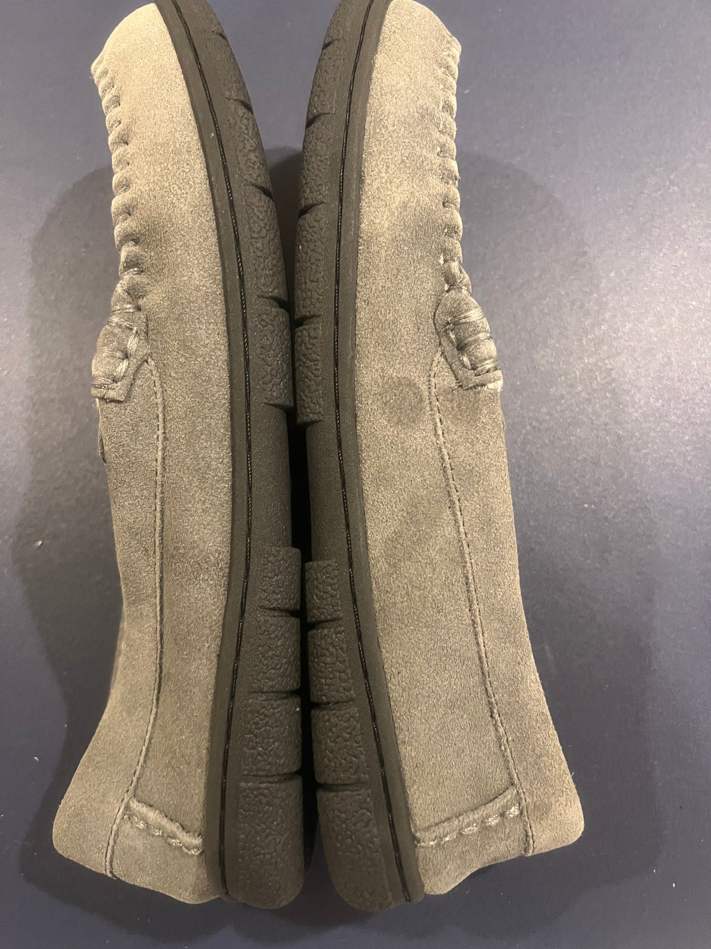 Lands' End Men's Fuzzy Lined Suede Moccasin Slippers - Size 10