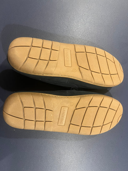 Lands' End Men's Fuzzy Lined Suede Moccasin Slippers - Size 11