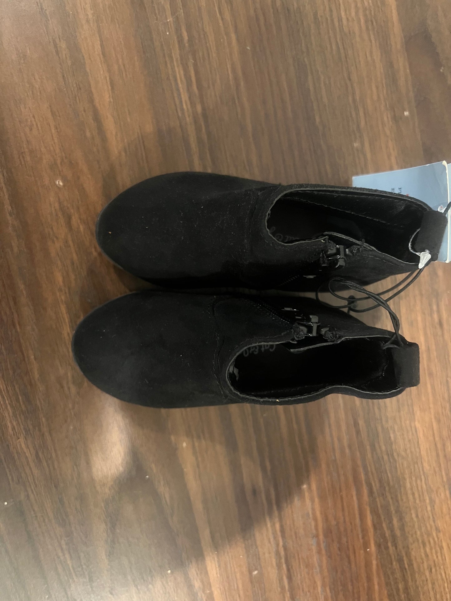 Toddler Girl’s Black Onyx Zipper Slip-On Faux Bootie Shoes - 5