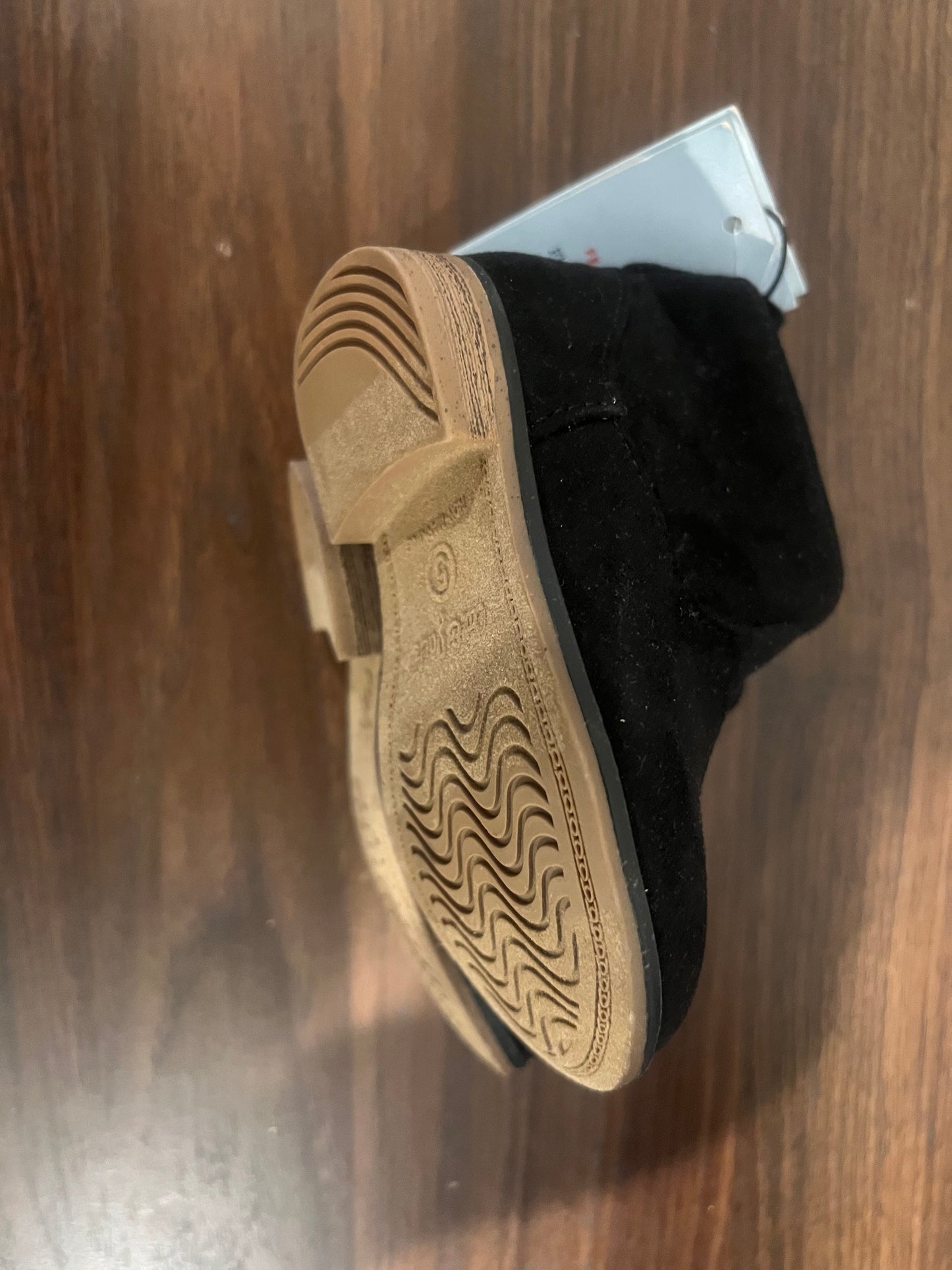 Toddler Girl’s Black Onyx Zipper Slip-On Faux Bootie Shoes - 5
