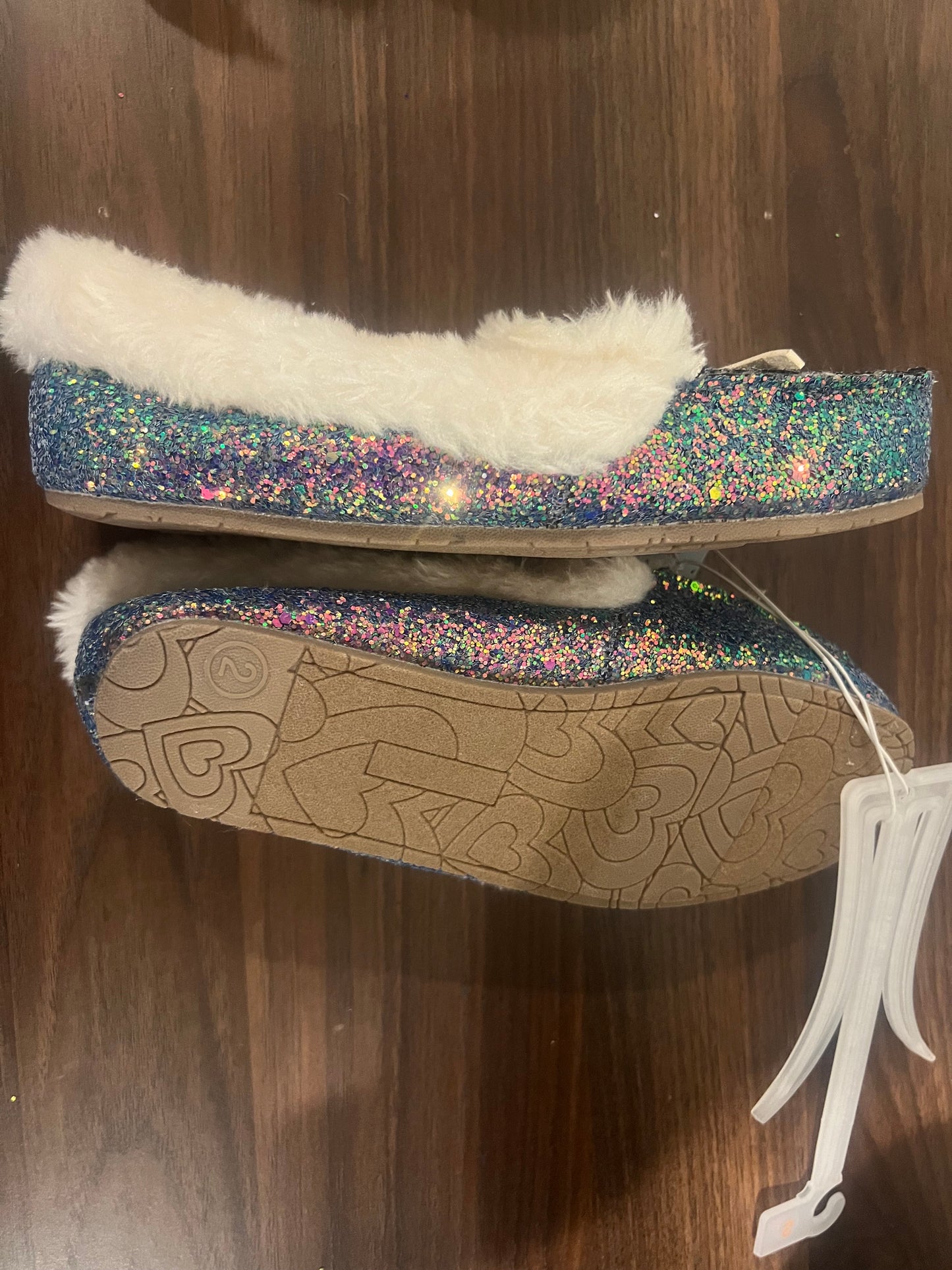 Cat and Jack Girls' Moccasins Slippers Slip- On Paige Glitter Multicolor
