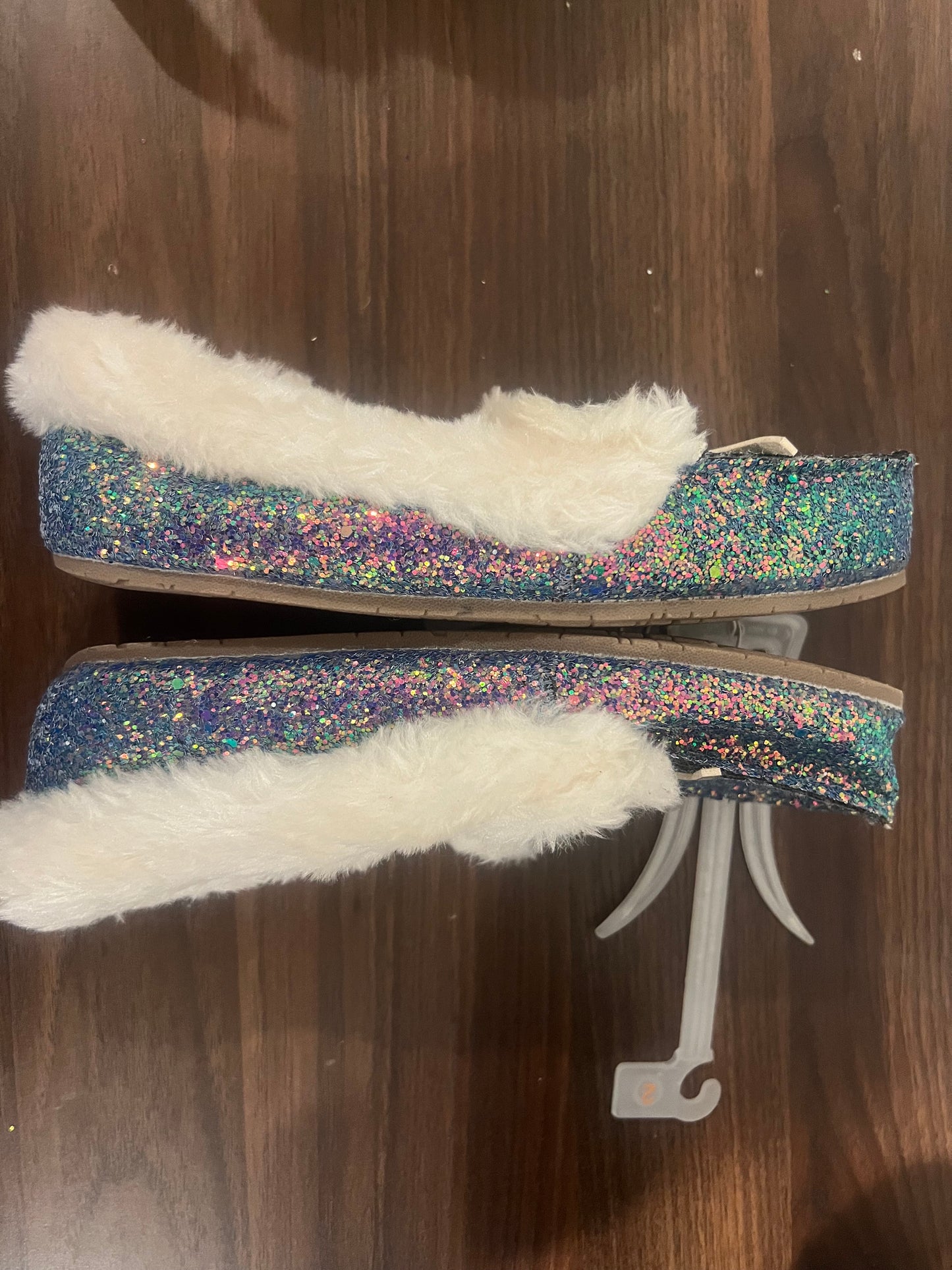 Cat and Jack Girls' Moccasins Slippers Slip- On Paige Glitter Multicolor