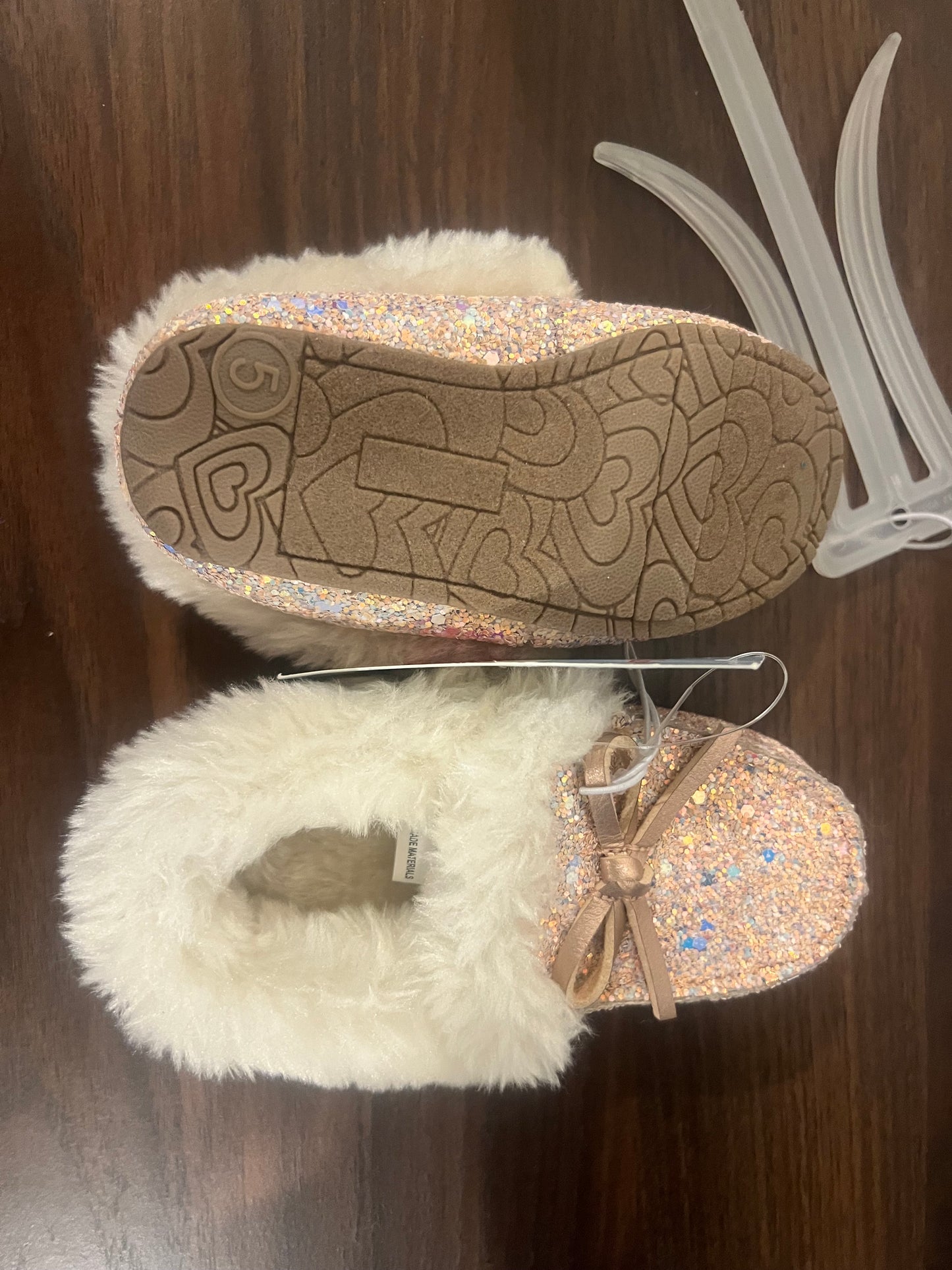 Cat & Jack Toddler Girls' Pink/Medora Glitter Moccasin Slippers - 5