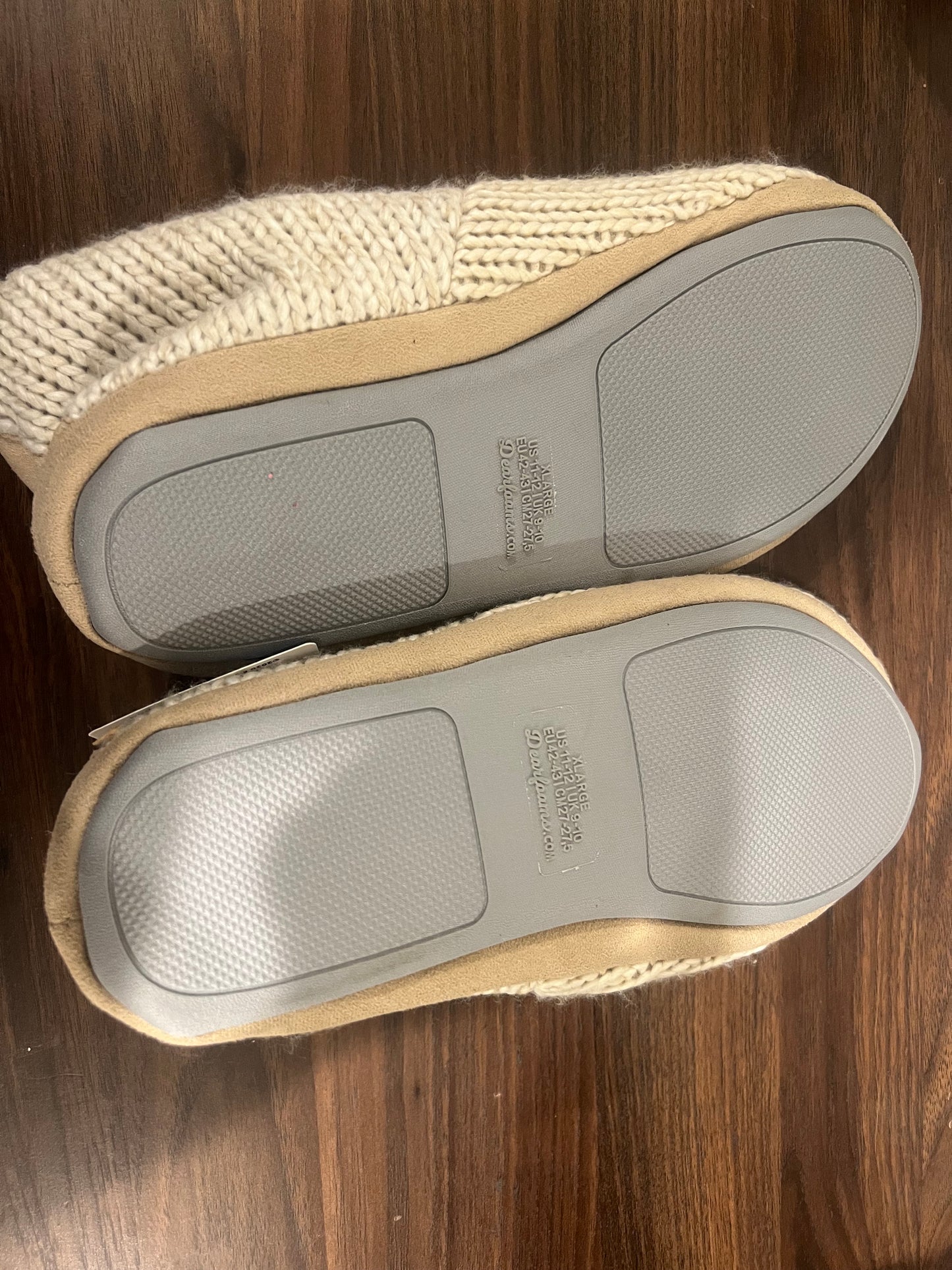 Dluxe by Dearfoams Super Comfort Women's Gray Knit Bootie Slippers - XL