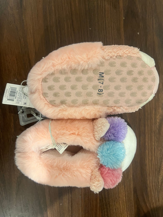 Cat & And Jack Toddler Girls Size M (7-8) Pink Fuzzy Cozy Slippers