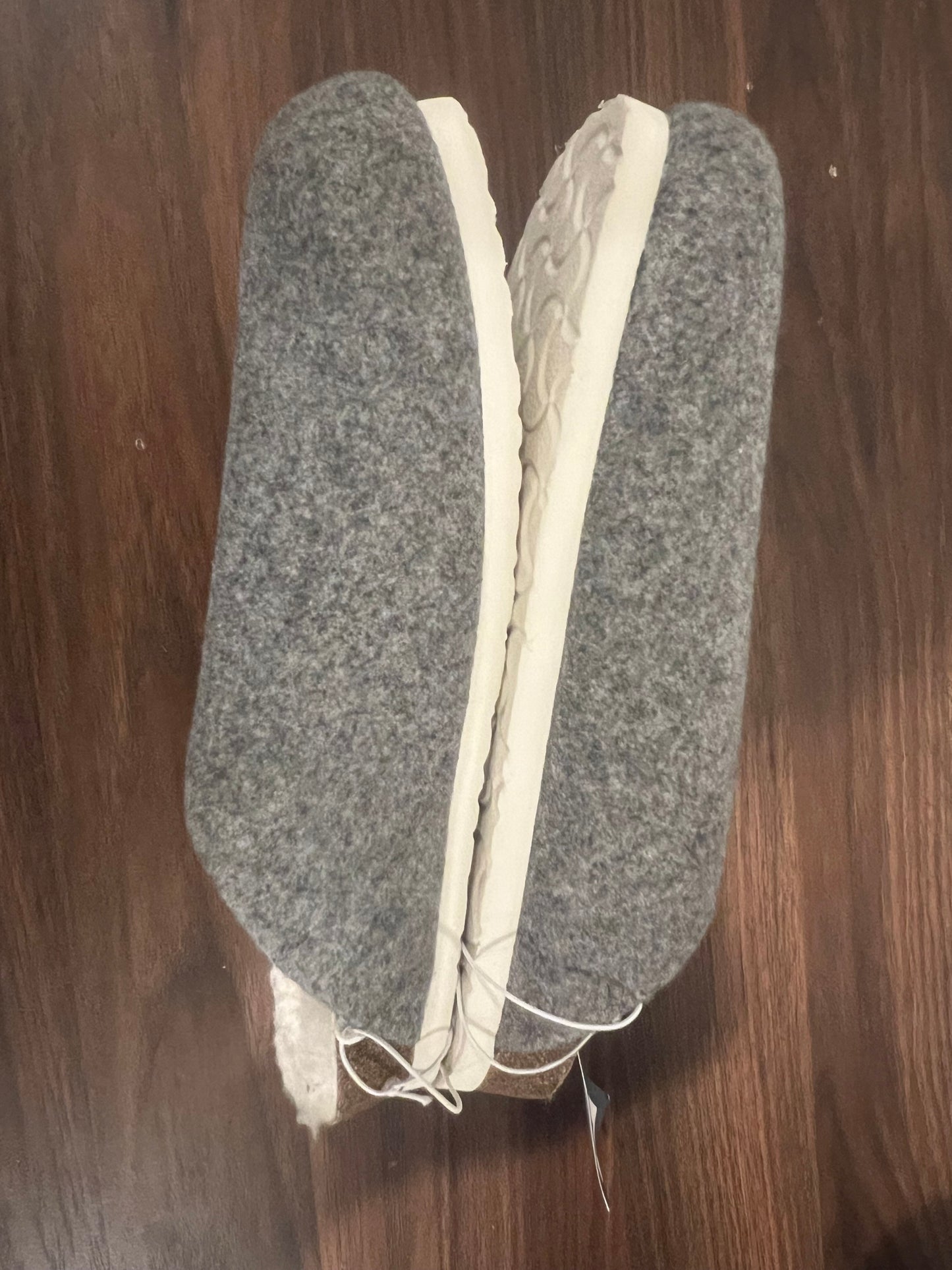 Universal Thread Women's Bev Flats w/Fur Mules Slip On Gray Slippers