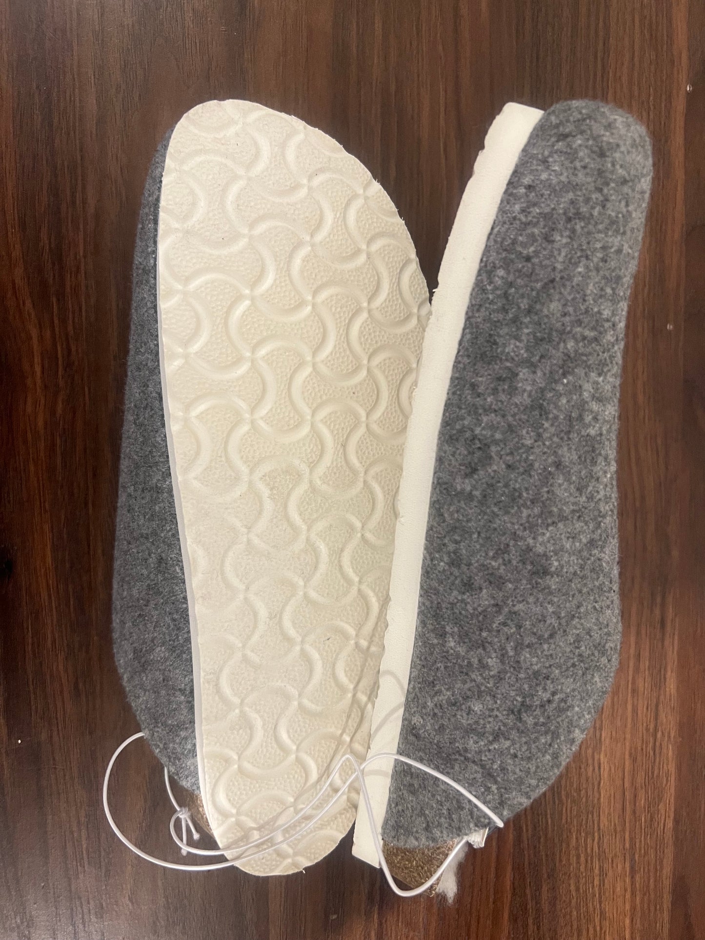 Universal Thread Women's Bev Flats w/Fur Mules Slip On Gray Slippers