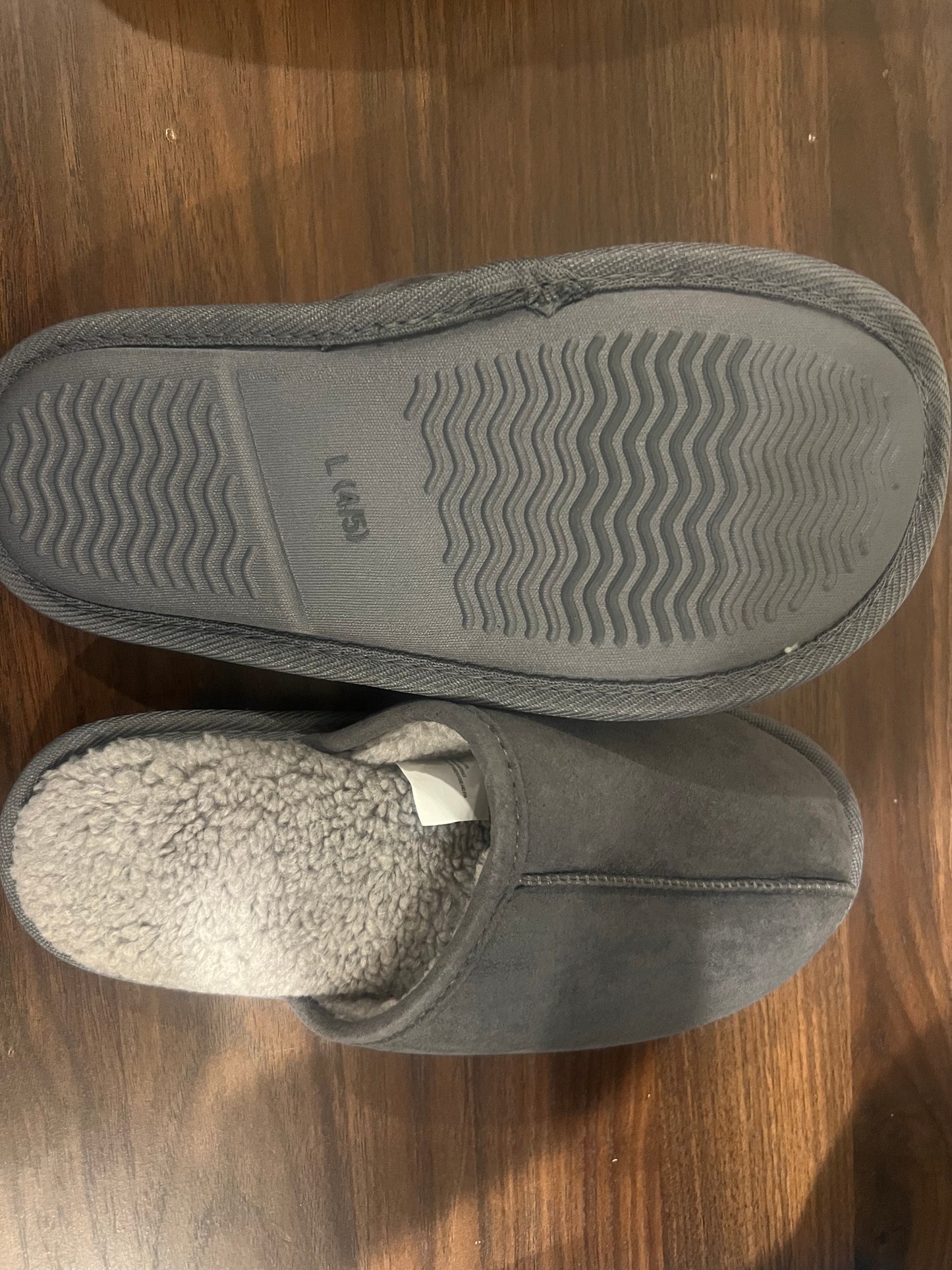 Cat & Jack Unisex Gray/Ellis Scuff Slide Slippers Open Back Slip-On -- L (4/5)