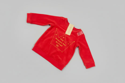 First Impressions Long Sleeve Red Infant / Toddler Girls "The princess has arrived" Sweater