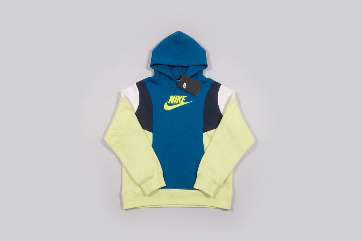 Nike Big Boys Hoodie Sportswear Pullover Hoodie Size Small Neon Green Yellow Blue