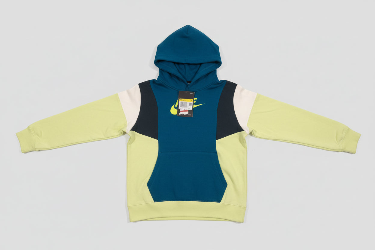 Nike Big Boys Hoodie Sportswear Pullover Hoodie Size Small Neon Green Yellow Blue