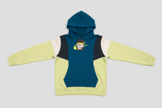 Nike Big Boys Hoodie Sportswear Pullover Hoodie Size Small Neon Green Yellow Blue