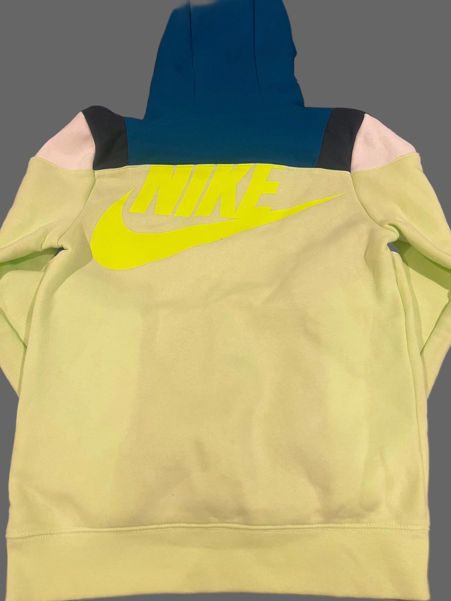 Nike Big Boys Hoodie Sportswear Pullover Hoodie Size Small Neon Green Yellow Blue