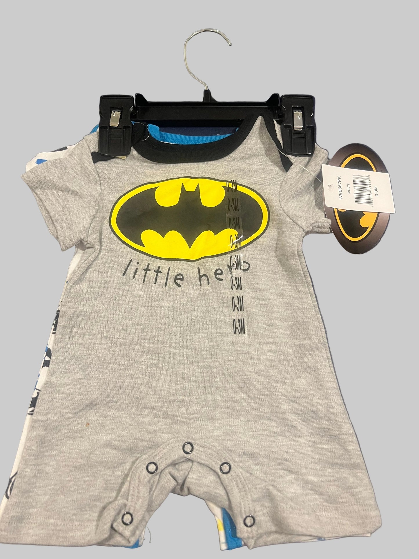 DC Comics Batman Newborn Infant Baby Boys' Romper Bodysuit 2 Pack - 0-3 months