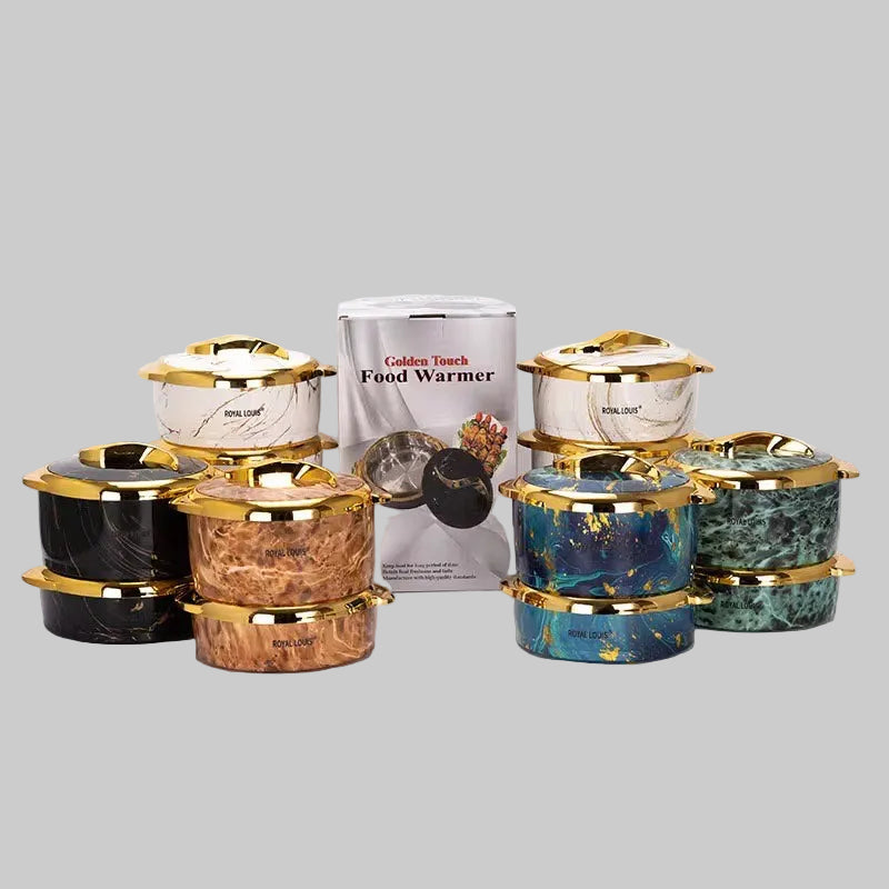 3Pcs Set Golden Touch Food Warmer Insulated Stainless-Steel Container - CHOOSE COLOR