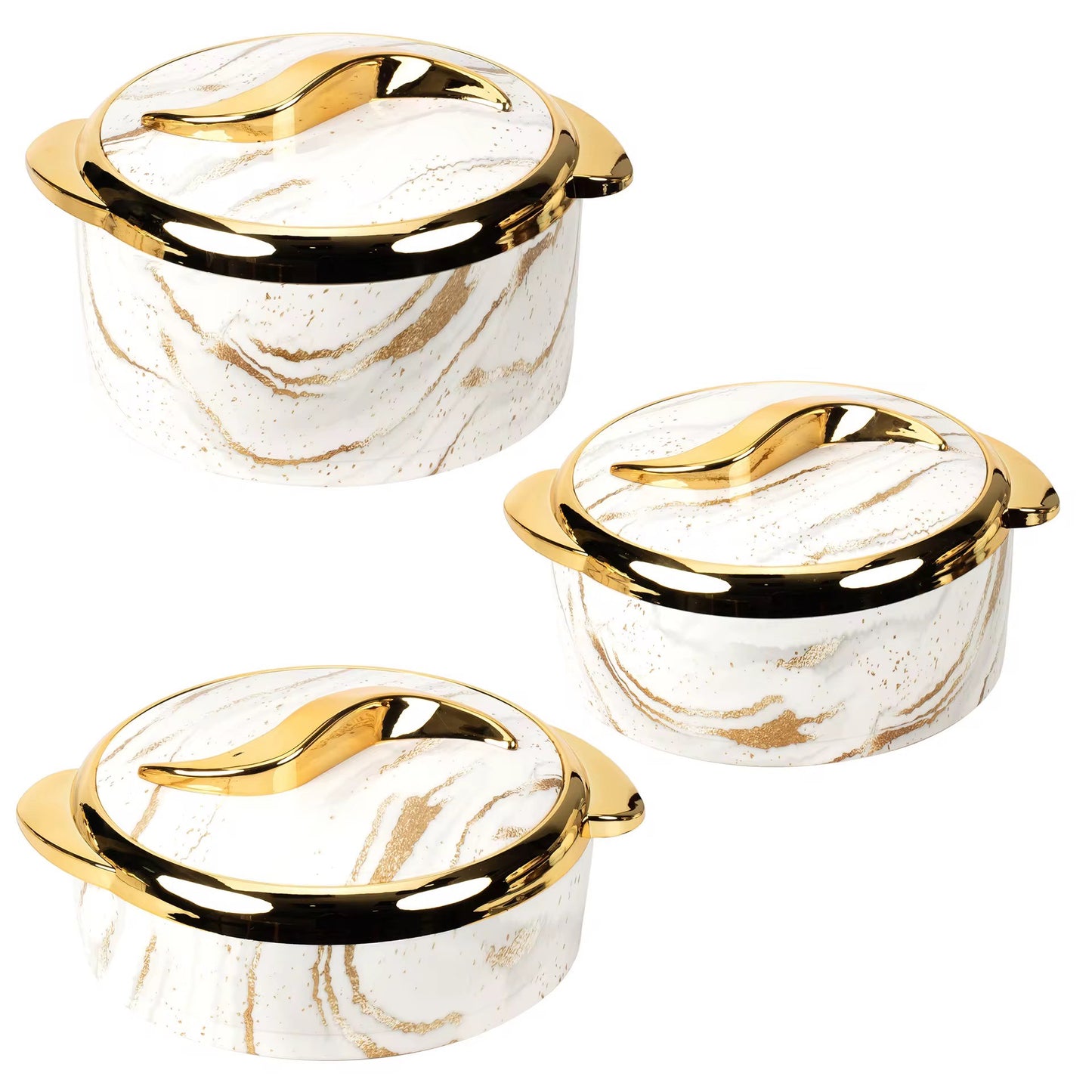 3Pcs Set Golden Touch Food Warmer Insulated Stainless-Steel Container - CHOOSE COLOR