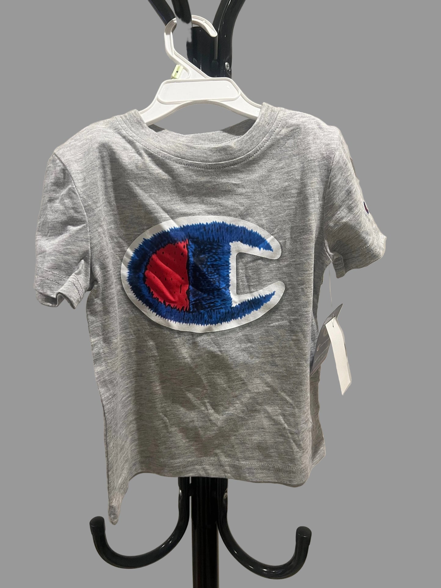 Champion Boys Logo-Print Casual Active Wear T-shirt Oxford Gray