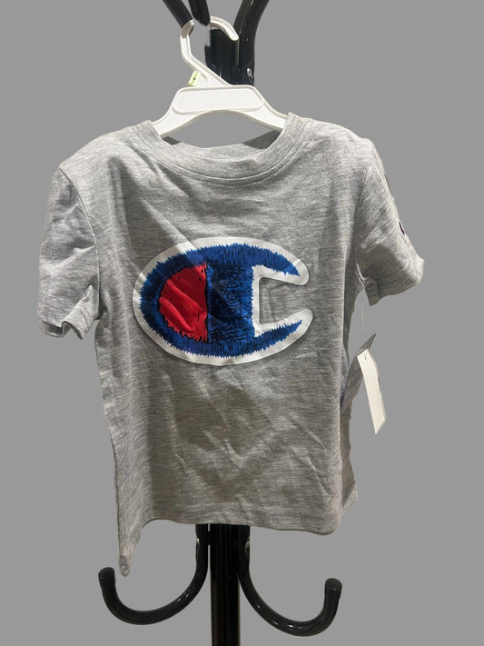 Champion Boys Logo-Print Casual Active Wear T-shirt Oxford Gray
