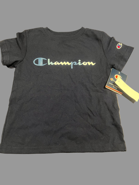 Champion Boys Logo-Print Casual Active Wear T-shirt Navy