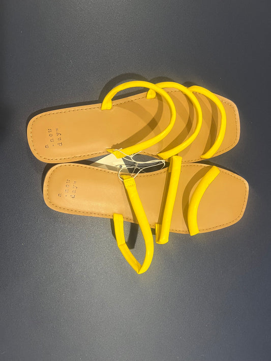A New Day Women's Wren Triple Strap Slide Sandals Yellow- Size 7, 11