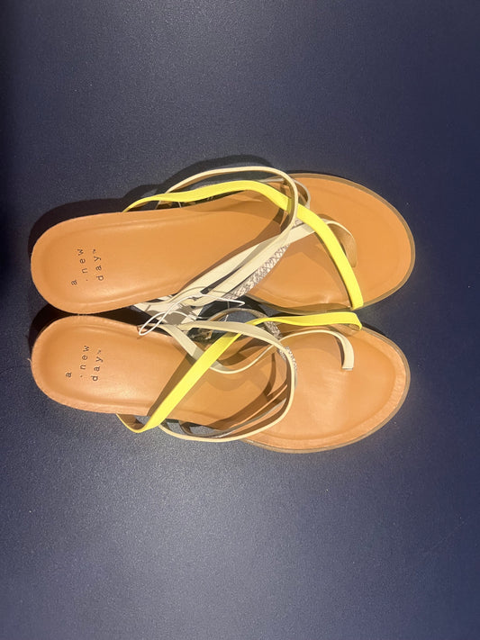 A New Day Women's Jasmine Strappy Sliver Wedge Sandals Yellow