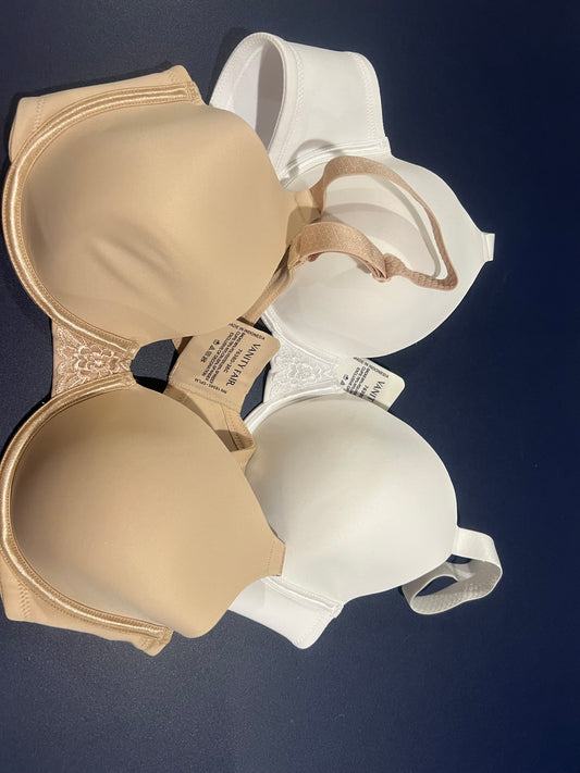 Vanity Fair Women's Full Figure Beauty Back Smoothing Bra, 4 Way Stretch Fabric- 36C (2 set)