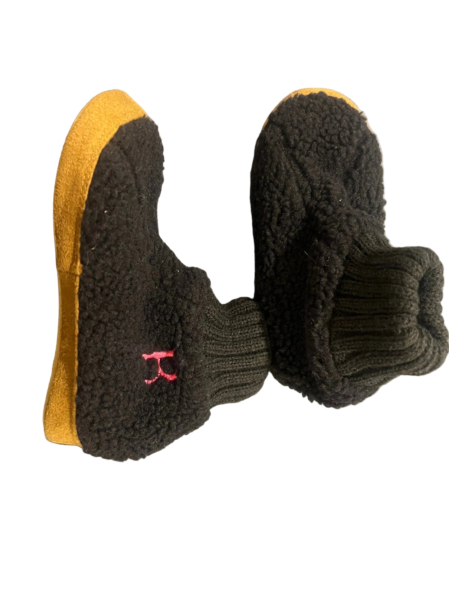 Land's End Toddlers Sherpa Fleece Bootie Slippers Radiant Navy with Letter B - Size 10