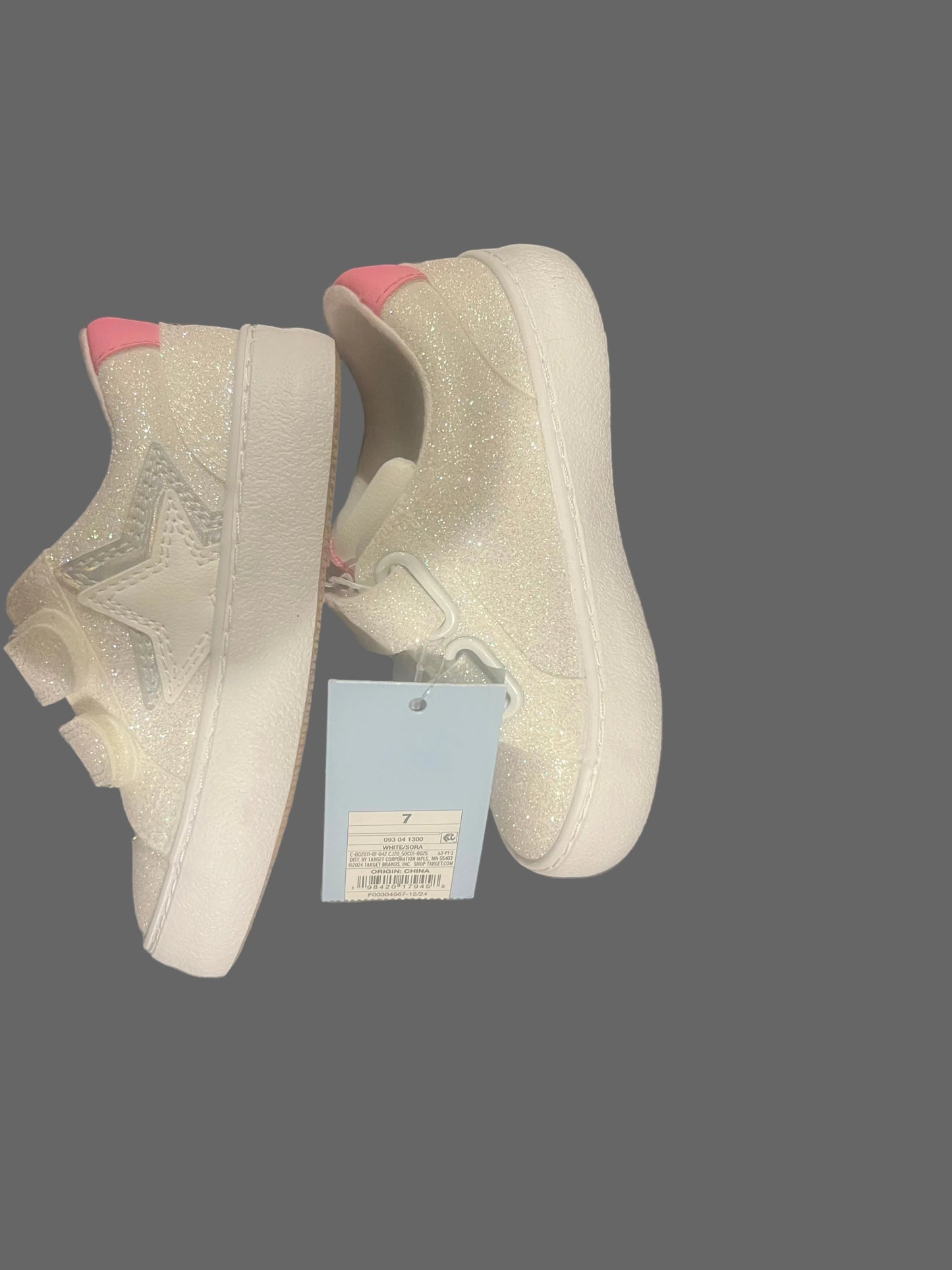 Toddler Girl's Sora Glitter Sneakers White - Cat & Jack - Size 7