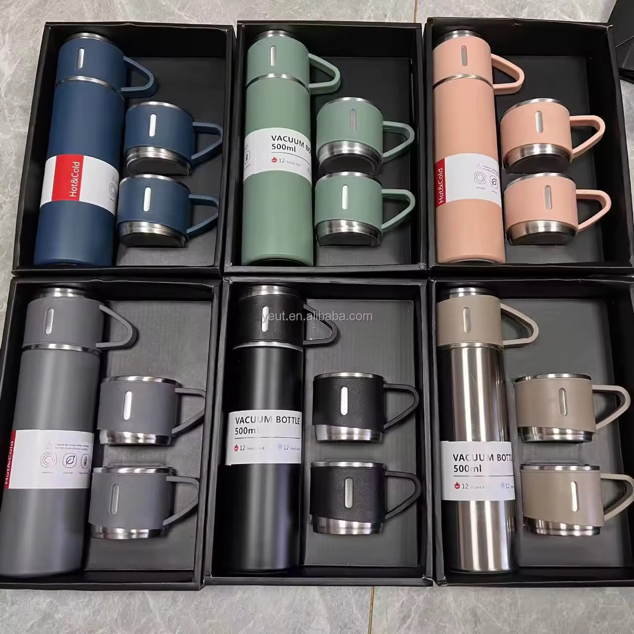 High Quality  Thermo 500ml 304 Stainless Steel Vaccuum Flask Gift Set- CHOOSE COLOR