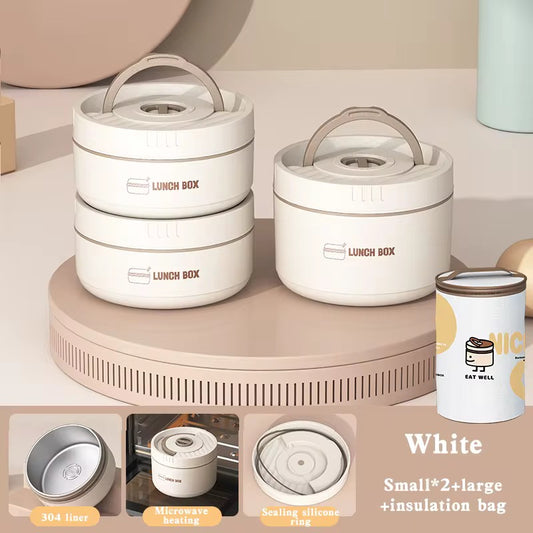 Portable Insulated Food Lunch Container Set with Thermal Lunch Box 3 Layers