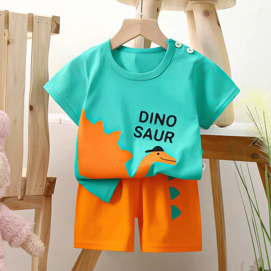 Toddler Boys Summer Casual Outfits Graphic Top and Shorts -Size 36M