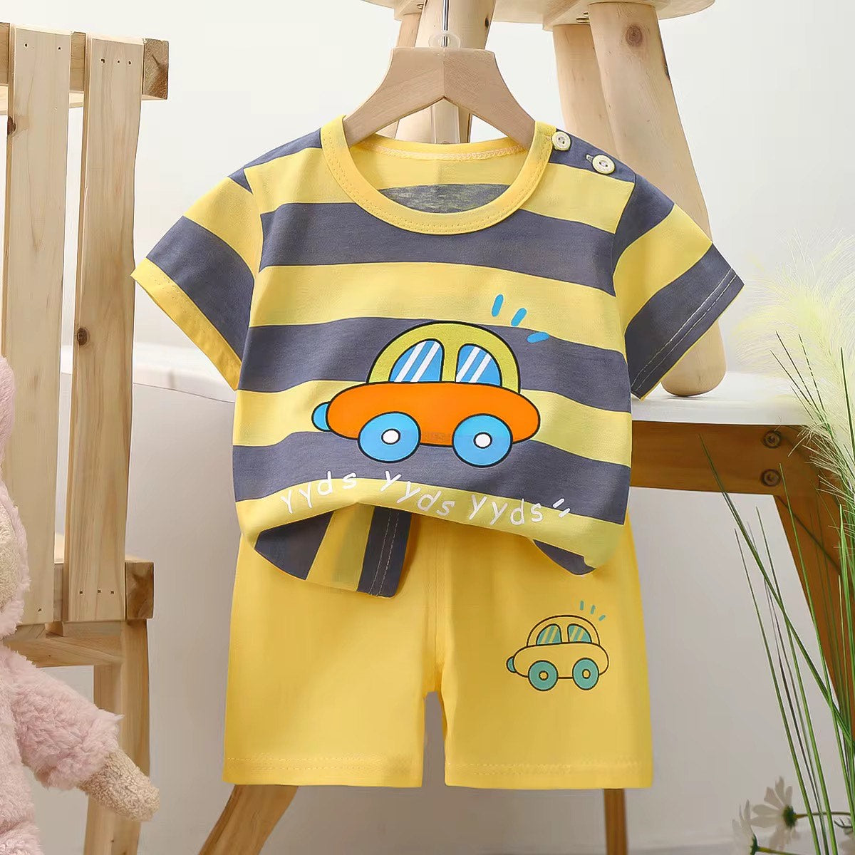 Toddlers' Summer Casual Outfit 2PCS Short Sleeve with Pants Clothing set - Sz 9M, 24M