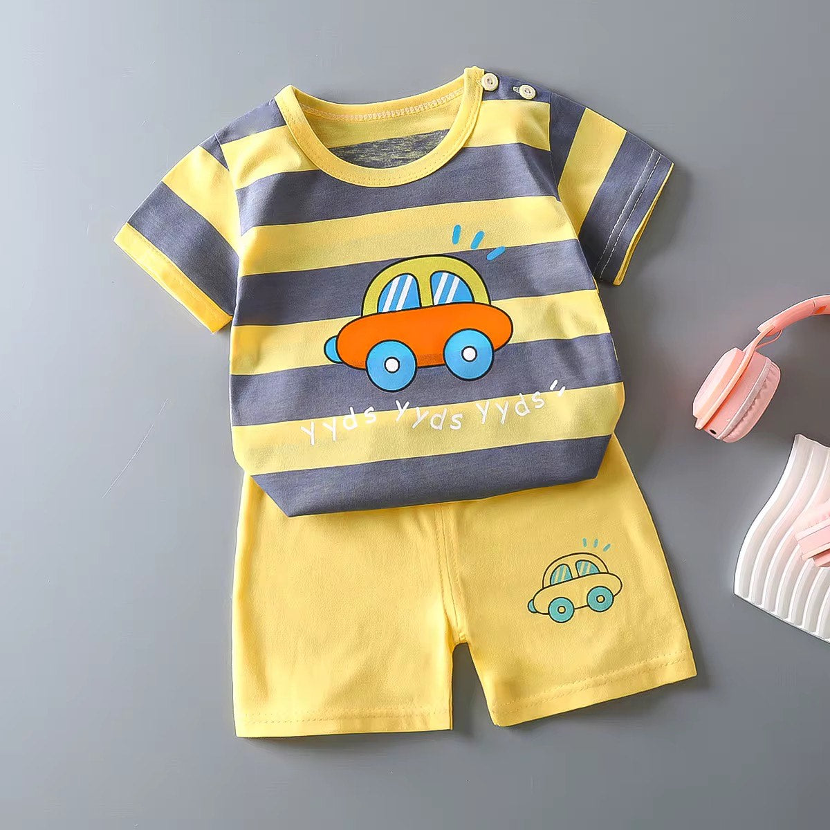 Toddlers' Summer Casual Outfit 2PCS Short Sleeve with Pants Clothing set - Sz 9M, 24M