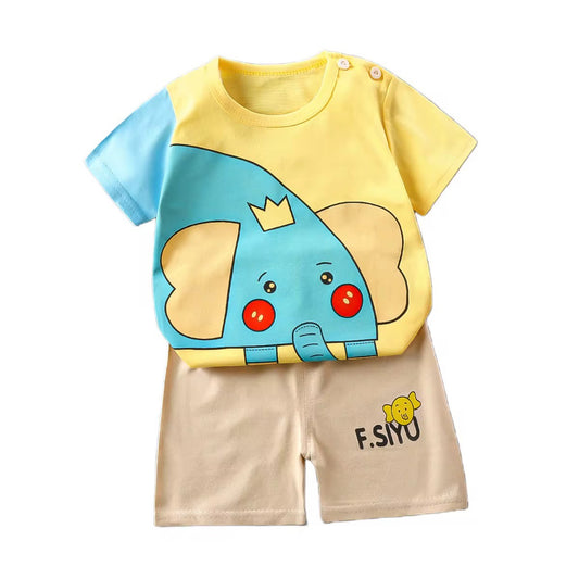 Toddler Boys Summer Casual Outfit Graphic Top + Short Set - Sizes 18M